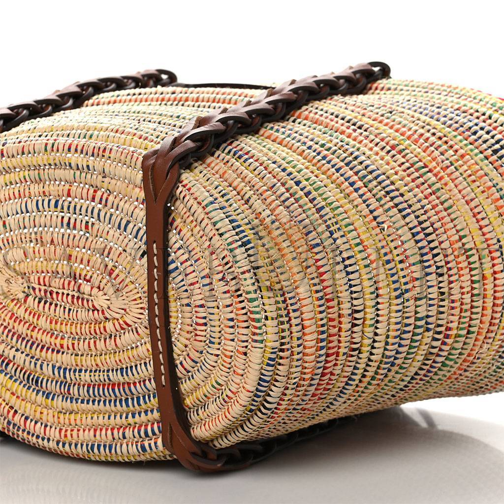 PRADA PAGLIA VITELLO WOVEN BRAIDED BASKET TOTE MULTICOLOR COGNAC 1BG312_2DIF_F00J7_V_IOM (25*25*14cm) PRADA PAGLIA VITELLO WOVEN BRAIDED BASKET TOTE MULTICOLOR COGNAC 1BG312_2DIF_F00J7_V_IOM (25*25*14cm)